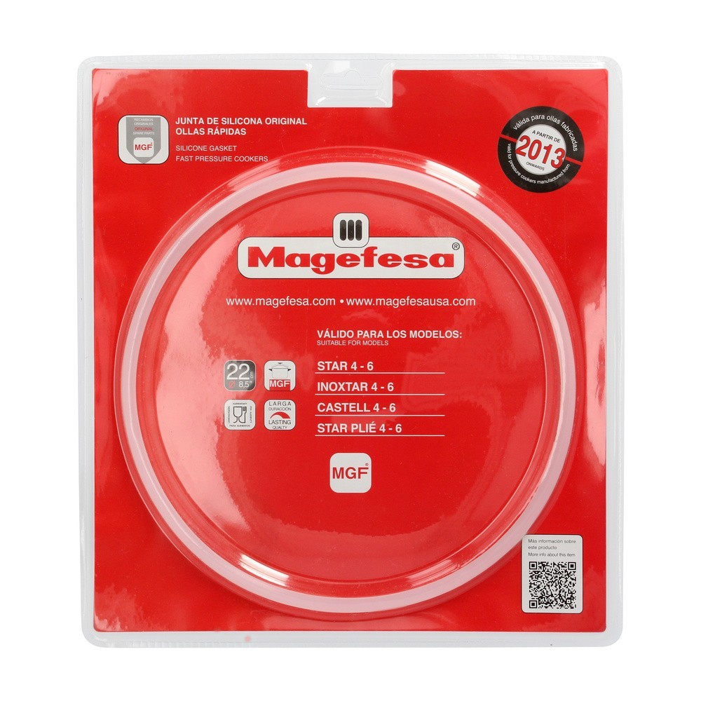 Junta De Silicona Para Olla Magefesa  Ø22cm Olla Express Magefesa Star / Inoxtar / Castel / Star Plié, Recambio Original al por 