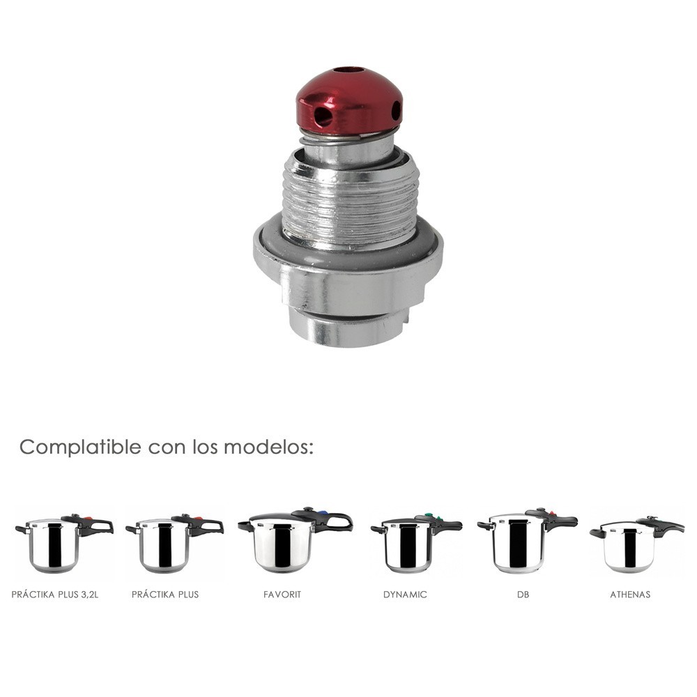 Valvula De Seguridad Compatible Con Olla A Presión Súper Rápida Magefesa Nova, Nova Pro, Prisma y Astra, Recambio oficial al por