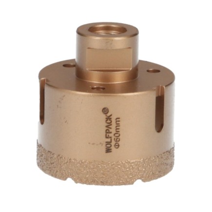 Corona Diamante Para Amoladora Ø 60 mm, Conexión Rosca M14, Corte Seco