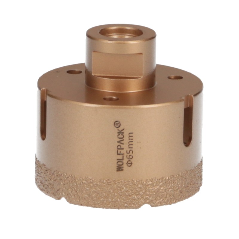 Corona Diamante Para Amoladora Ø 65 mm, Conexión Rosca M14, Corte Seco