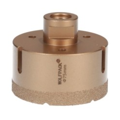 Corona Diamante Para Amoladora Ø 75 mm, Conexión Rosca M14, Corte Seco