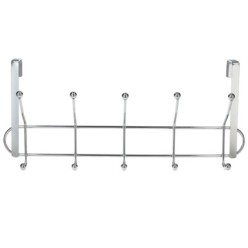 Perchero Cromado Colgante Para Puerta 5/10 Ganchos, Terminacion Metalica,