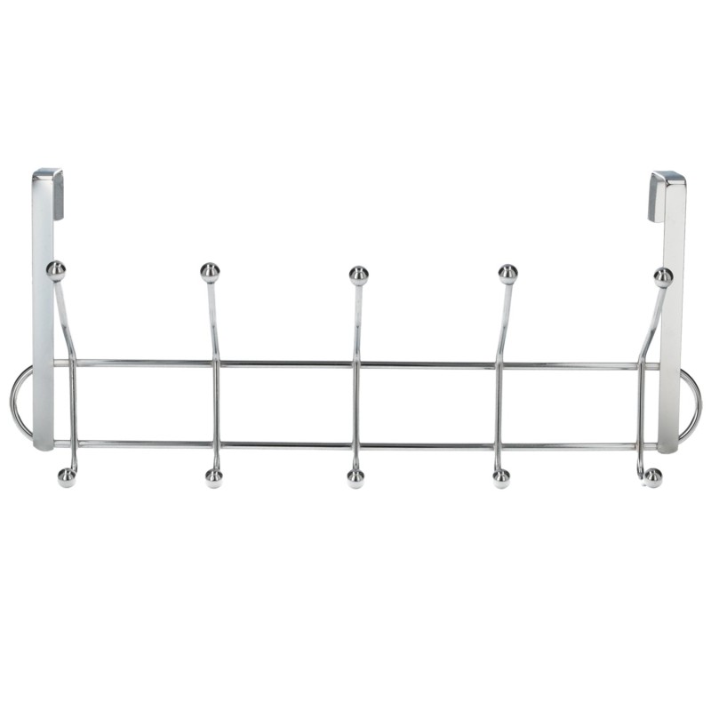 Perchero Cromado Colgante Para Puerta 5/10 Ganchos, Terminacion Metalica,