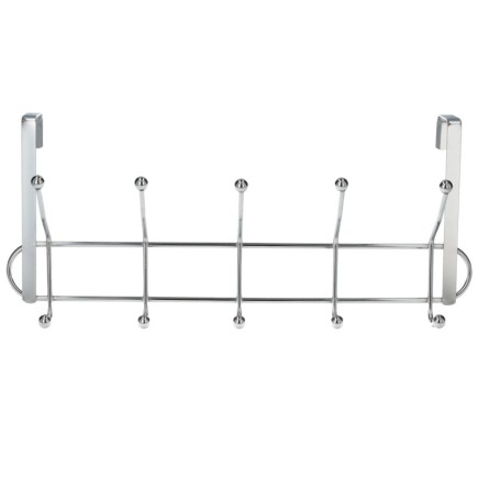 Perchero Cromado Colgante Para Puerta 5/10 Ganchos, Terminacion Metalica,