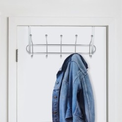 Perchero Cromado Colgante Para Puerta 5/10 Ganchos, Terminacion Metalica,