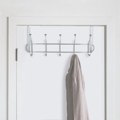 Perchero Cromado Colgante Para Puerta 5/10 Ganchos, Terminacion Metalica,