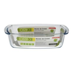 Fuente Cristal Para Horno, 1,5 Litros, Molde Especial Reposteria, 27x14x7 cm,