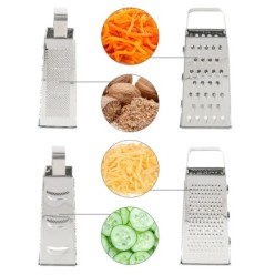 Rallador Acero Inoxidable, 4 Cortes Diferentes, Vertical,