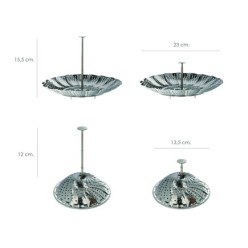 Cesta Vaporera Acero Inoxidable, Plegable Ø 13,5 / 23 cm, Cocina Al Vapor,