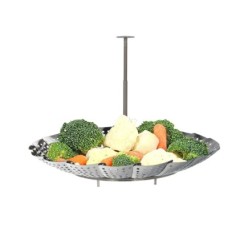 Cesta Vaporera Acero Inoxidable, Plegable Ø 13,5 / 23 cm, Cocina Al Vapor,