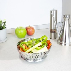 Cesta Vaporera Acero Inoxidable, Plegable Ø 13,5 / 23 cm, Cocina Al Vapor,
