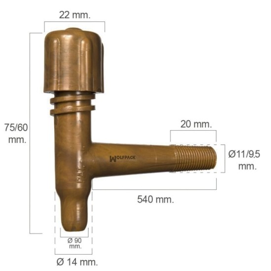 Grifo Barril Plástico Tonelito 11mm al por Mayor | Almacén de Ferretería