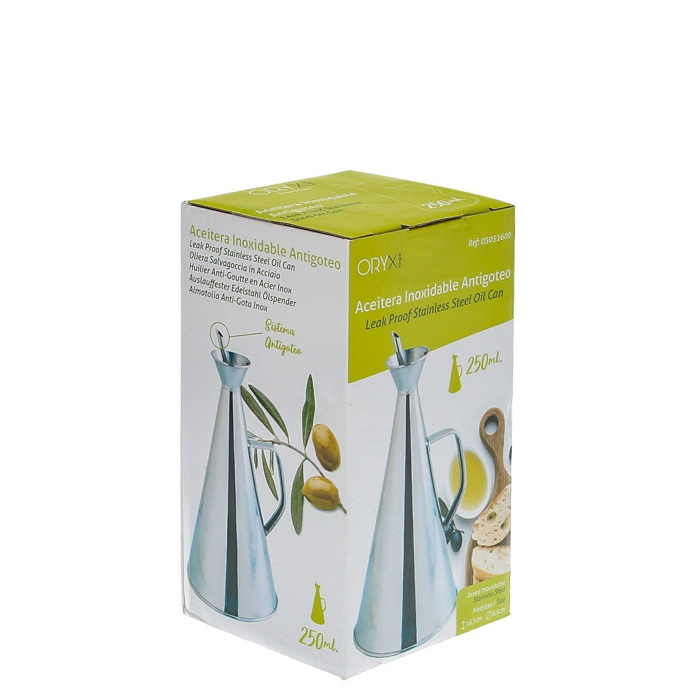 Aceitera  Acero Inoxidable Antigoteo 250 ml, al por Mayor | Almacén de Ferretería