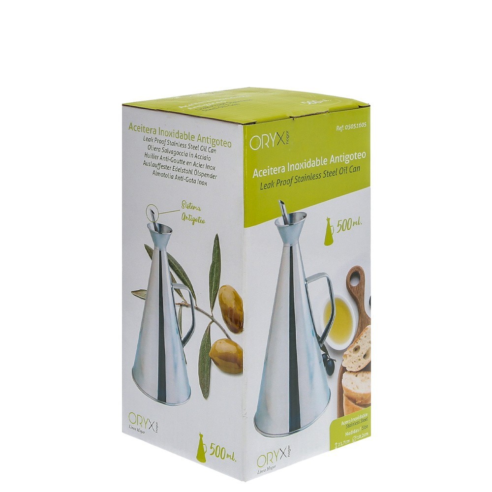 Aceitera  Acero Inoxidable Antigoteo 500 ml, al por Mayor | Almacén de Ferretería