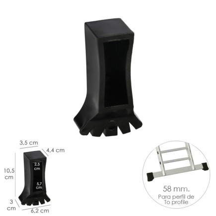 Contera Larguero Escalera 2 y 3 tramos /  Escalera Multiposicional con Perfil 58 mm, Versión 2019