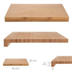 Tabla Cortar Cocina Fabricada En Madera De Bambu 100% Con Borde 46x30,5 cm,Tabla Cortar,Carne Pescado,Verduras,Frutas,Alimentos