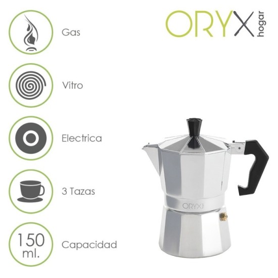 Cafetera Aluminio 3 Tazas (150 ml,) Classic al por Mayor | Almacén de Ferretería