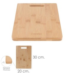 Tabla Cortar Cocina Fabricada En Madera De Bambu 100% Con Asa 30x20 cm,Tabla Cortar,Carne Pescado,Verduras,Frutas,Alimentos