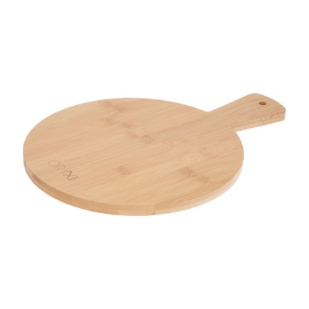 Tabla Cortar Cocina Redonda Hecha En Madera De Bambu 100% Con Mango Ø26x36 cm,Tabla Cortar,Carne Pescado,Verdura,Fruta,Alimentos