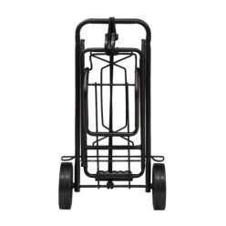 Carretilla Plegable Metalica De Carga - Porta Maletas Con Cuerda Elastica 93,5x33x44 cm, Carro De Transporte 50 Kg,