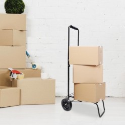 Carretilla Plegable Metalica De Carga - Porta Maletas Con Cuerda Elastica 93,5x33x44 cm, Carro De Transporte 50 Kg,