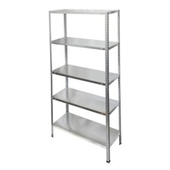 Estanteria Acero Galvanizado con 5 Baldas 150x75x30 cm, Baldas ajustables, Peso maximo 150 Kg,
