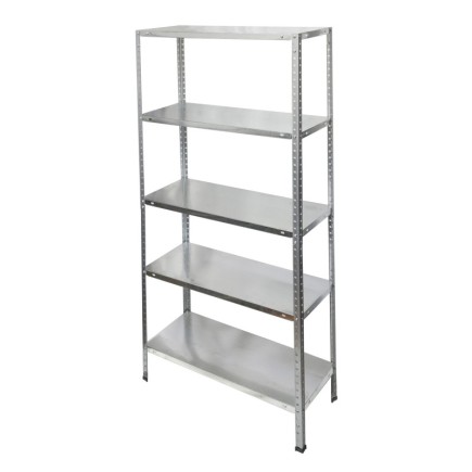 Estanteria Acero Galvanizado con 5 Baldas 150x75x30 cm, Baldas ajustables, Peso maximo 150 Kg,