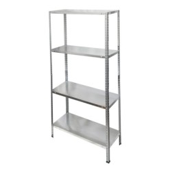 Estanteria Acero Galvanizado con 4 Baldas 150x75x30 cm, Baldas ajustables, Peso maximo 120 Kg,