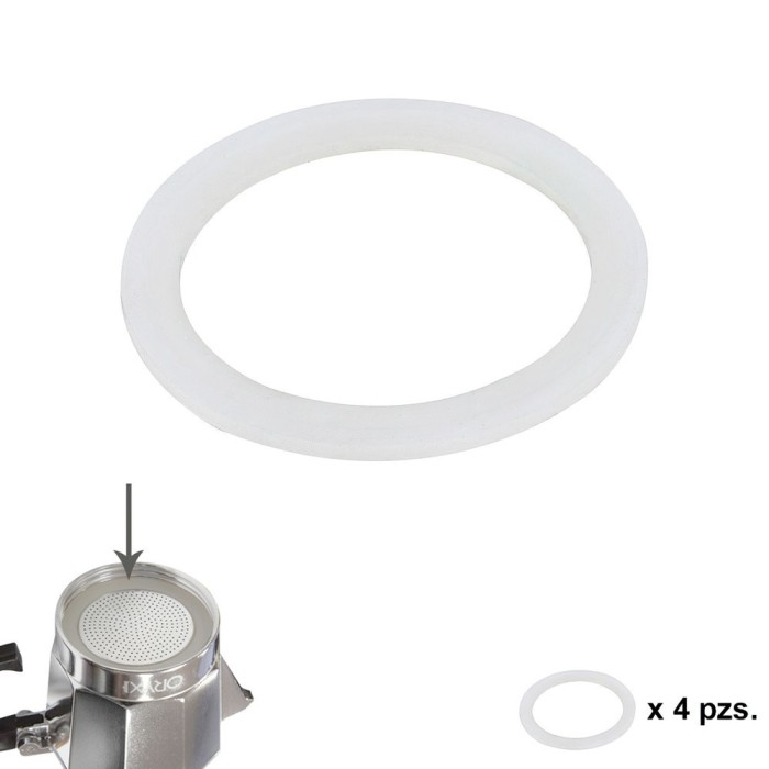 Junta Goma Silicona Cafetera Aluminio Classic / Inducción 2 Tazas (4 Unidades) al por Mayor | Almacén de Ferretería