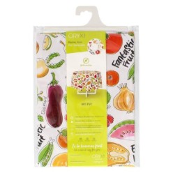 Mantel Hule Redondo Frutas Fantasia Impermeable Antimanchas PVC Ø 140 cm, Uso Interior y Exterior