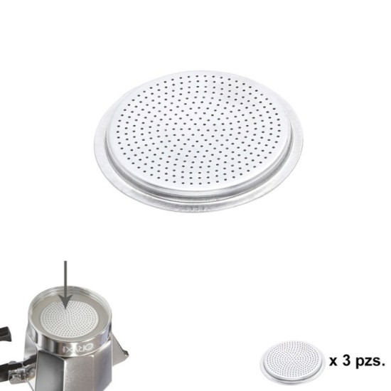 Filtro Cafetera Aluminio Classic / Inducción 2 Tazas (3 Unidades) al por Mayor | Almacén de Ferretería