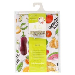 Mantel Hule Rectangular Frutas Fantasia Impermeable Antimanchas PVC 140x250 cm,  Recortable Uso Interior y Exterior