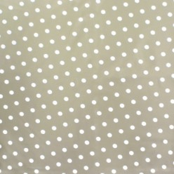 Mantel Hule Redondo Topos Beige Impermeable Antimanchas PVC Ø140 cm, Uso Interior y Exterior