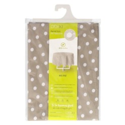 Mantel Hule Redondo Topos Beige Impermeable Antimanchas PVC Ø140 cm, Uso Interior y Exterior
