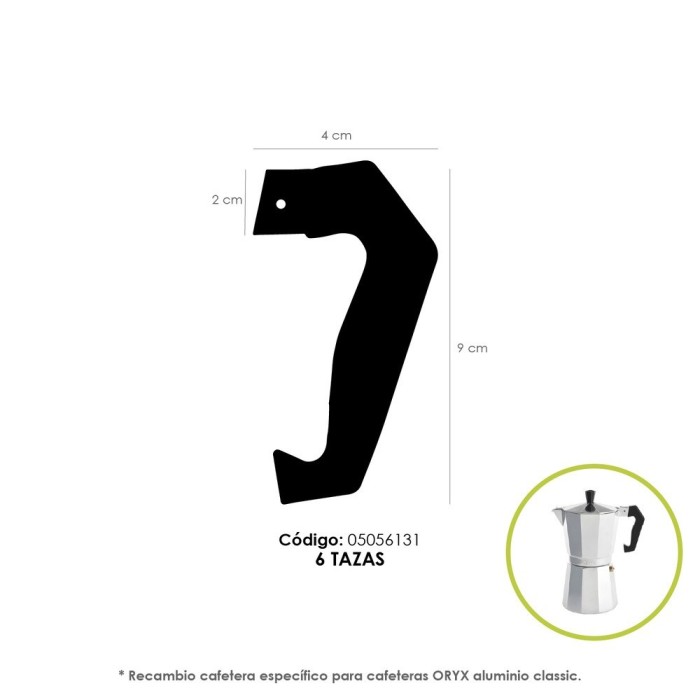 Mango Cafetera Alumino Classic 6 Tazas al por Mayor | Almacén de Ferretería