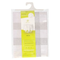 Mantel Hule Redondo Cuadros Beige Impermeable Antimanchas PVC Ø 140 cm, Uso Interior y Exterior