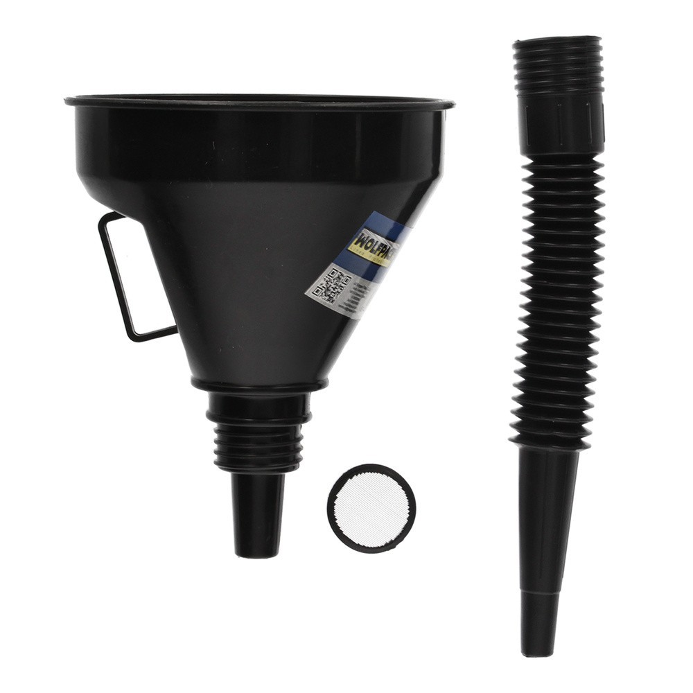 Embudo Boca Ancha Ø 145 mm,Con Prolongador Flexible y Filtro Metalico, Embudo gasoil, embudo gasolina, embudo combustible al por