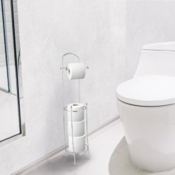 Portarrollos Papel Higienico Vertical Para Baño, Rollos De Reserva, Ø 15 x 65 cm,