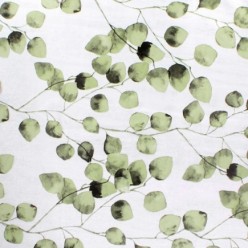 Mantel Hule Rectangular Hojas Verdes Impermeable Antimanchas PVC 140x250 cm,  Recortable Uso Interior y Exterior