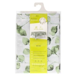 Mantel Hule Rectangular Hojas Verdes Impermeable Antimanchas PVC 140x250 cm,  Recortable Uso Interior y Exterior