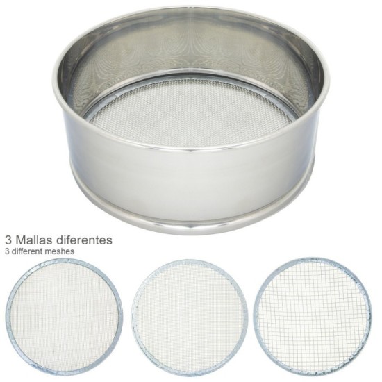Harinero Tamizador Acero Inoxidable Ø 20 cm, Con 3 Mallas Intercambiables al por Mayor | Almacén de Ferretería