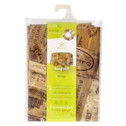 Mantel Hule Redondo Tablones Vino Impermeable Antimanchas PVC Ø 140 cm, Uso Interior y Exterior