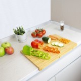 Tabla Cortar Cocina Fabricada En Madera De Bambu 100% Con Borde 46x30,5 cm,Tabla Cortar,Carne Pescado,Verduras,Frutas,Alimentos 