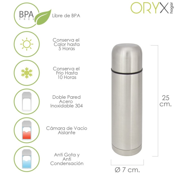 Termo Liquidos, Capacidad 500 ML, Libre BPA, Acero Inoxidable, Antigoteo al por Mayor | Almacén de Ferretería