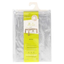 Mantel Hule Rectangular Transparente Antimanchas PVC 140x250 cm,  Recortable Uso Interior y Exterior