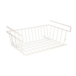 Cesta Bajo Estante Colgante Blanca 39x25x11cm,