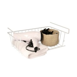 Cesta Bajo Estante Colgante Blanca 39x25x11cm,