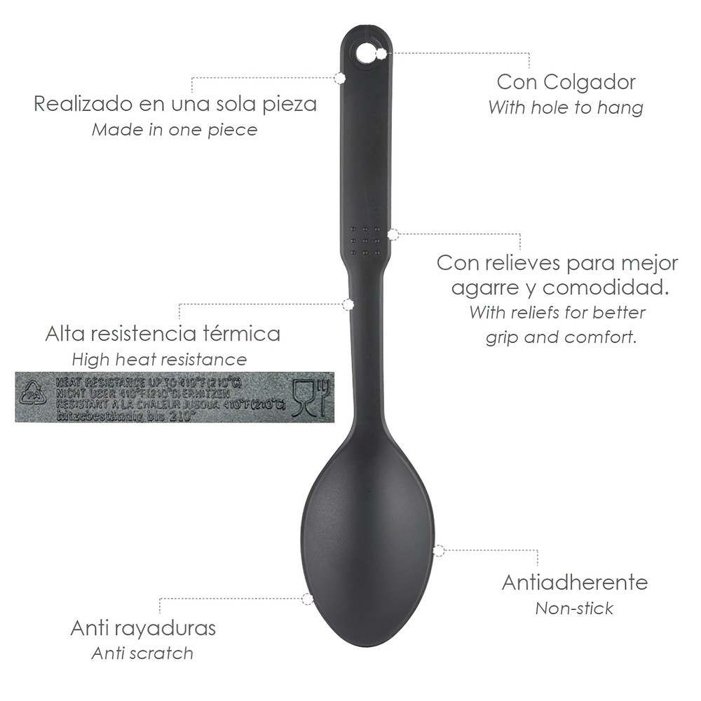 Cuchara Cocina Nylon Basic 30,5 x 7 cm, al por Mayor | Almacén de Ferretería