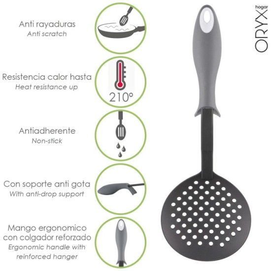 Espumadera Cocina Nylon Con Mango Antigotas Engomado 35 x 11,7 cm, al por Mayor | Almacén de Ferretería