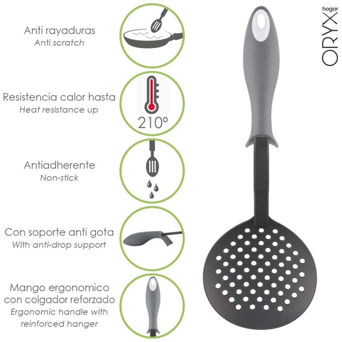 Espumadera Cocina Nylon Con Mango Antigotas Engomado 35 x 11,7 cm, al por Mayor | Almacén de Ferretería